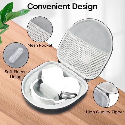 Image of Sounce Premium Hard Travel Case for AirPods Max, Audeze, Bowers & Wilkins PX Series Over-Ear Headphones | Shockproof, Dust-Resistant, Weather-Proof Carrying Pouch with Zipper Closure - Black