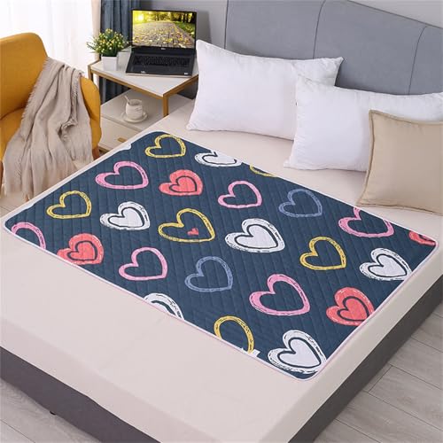 FANSU Tappetino per Cani Lavabili, Stampe di Moda Tappetini Igienici per Cani, Traversine Cani, Tappetino per Addestramento del Cane Riutilizzabile (100x150cm,Amore)