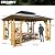 EROMMY 11' x 13' Wood Gazebo, Outdoor Hardtop Gazebo Pavilion with Spruce Solid Wooden Frame, Double Roof Metal Canopy for Patio Backyard Deck Garden