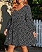 Pinup Fashion Plus Size Casual Long Sleeve Fall Dress for Women Polka Dot Black V Neck Loose Knee Length Tunic Short Flowy Dresses