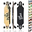 MAXOfit Longboard in verschiedenen Designs mit hochwertigen Ahorn/Bambus Decks für Anfänger und Fortgeschrittene