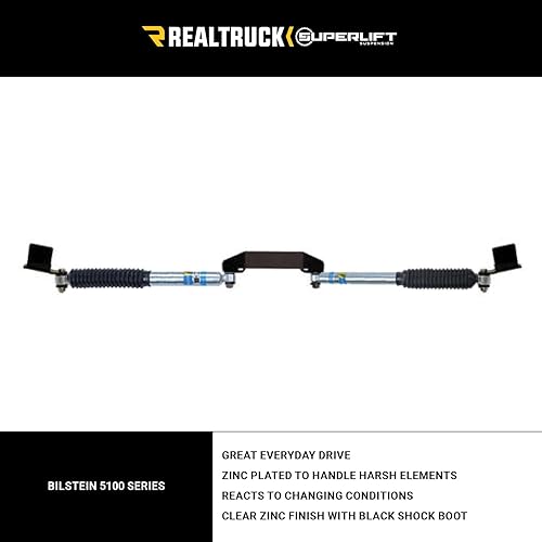 Miniatura 4 de RealTruck SUPERLIFT SUSPENSION Kit de estabilizador de doble dirección para RAM 2500/3500 | Bilstein 5100 Series Cilindros | 92709 | Compatible con