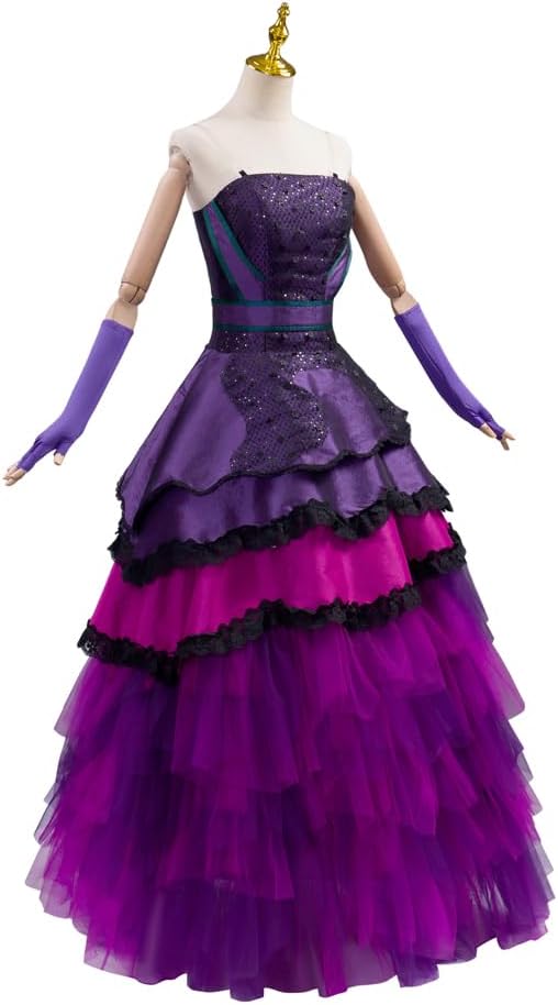 Mal Costume Adult Dress Women's Musical Mal Princess Puffy Dress with Gloves