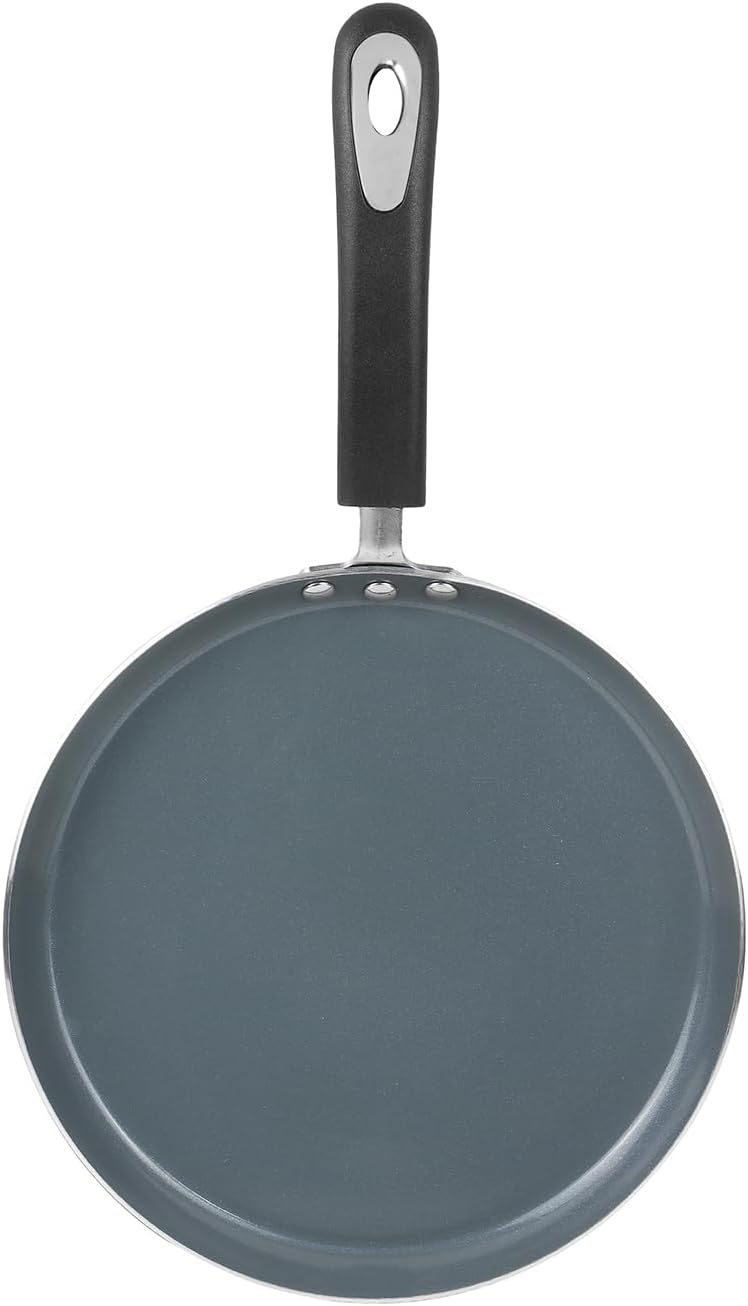 Vinod Zest Ceramica Dosa Tawa - 28 cm | Natural Stick Free Roti Tawa | Stylish Handle | Toxin Free | Induction and Gas Base | Scratch Resistant | 2 Year Warranty - Black