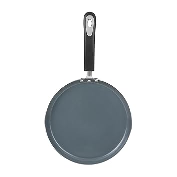 Vinod Zest Ceramica 28 cm Dosa Tawa with a Stylish Heat-Resistant Handle,Stick Free,Roti,Paratha,Flat Dosa,Induction-Friendly,PFOA Free, 2 Year Warranty Black