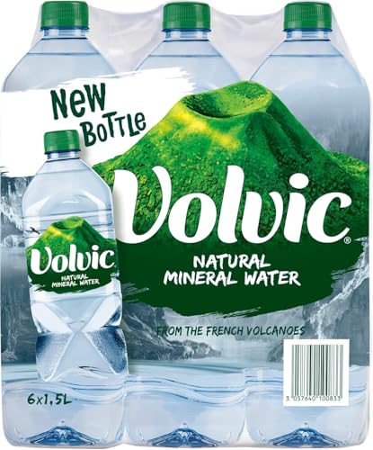 Volvic Natural Water Mineral Drinking Water Sustainably Sourced Water Bottle Case of 6 X 1.5L Bottles
