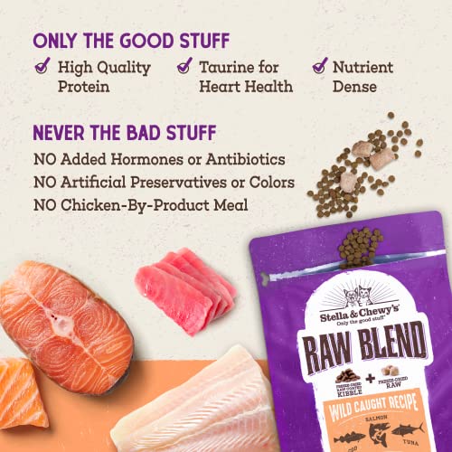 Stella & Chewy's Raw Blend Premium Kibble Cat Food – Grain Free, Protein Rich Meals – Wild-Caught Fish Recipe – 2.5 lb. Bag - image 6