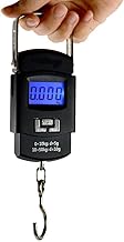 HOTFIX Luggage Scale | LCD Display Portable Luggage Weight Scale| Gift For Traveller | weighing scale | 110lb/50kg Electronic Balance Fishing Postal Hanging Hook Scale with (Include 2 X AAA Battery)