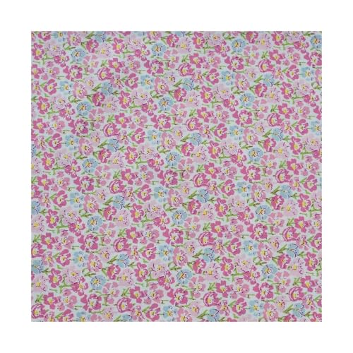 Tissu imprimé fleurs coton pastel pour projet diy et couture