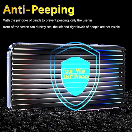 Image of MAYtobe 2-Pack 360 Privacy Screen Protector for iPhone 17 Tempered Glass | Horizontal and Vertical Private, 4 Way Anti Spy, No Bubbles, Anti Scratch