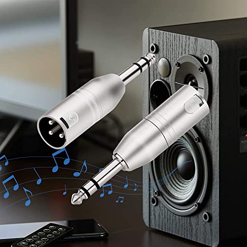Mr.Gadget's Solutions XLR Male to 1/4" Male TRS Adapter Gender Changer - XLR-M to 6.3mm Stereo Coupler Adapters - 2 Pack - Image 4