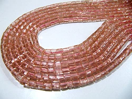 Perles en quartz rose 5mm en cube lisse pour fabriquer un cadeau personnalisé