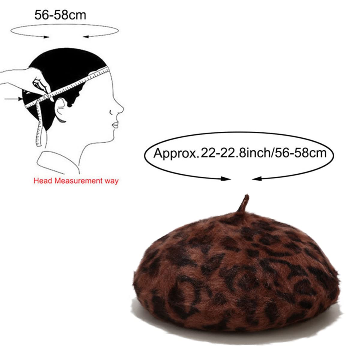 Amazon.com: Czsycdsf Womens Warm French Beret Hat Leopard 
