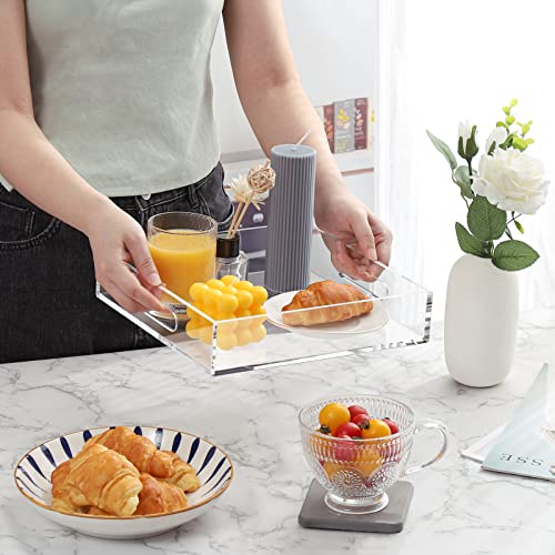 Cilinta 20220627 Home Decorative Coffee Table Tray, 10 Inchx10 Inch Elegant Acrylic Serving Trays thumb #1
