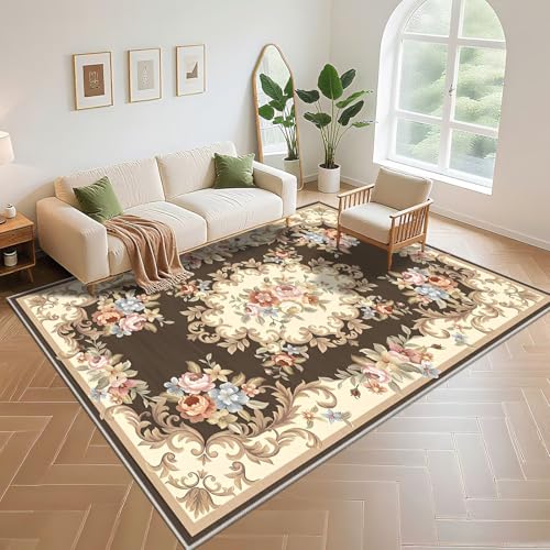 Kunsen Déco Chambre Tapis Non Slip 70x140cm ， Brun Foncé