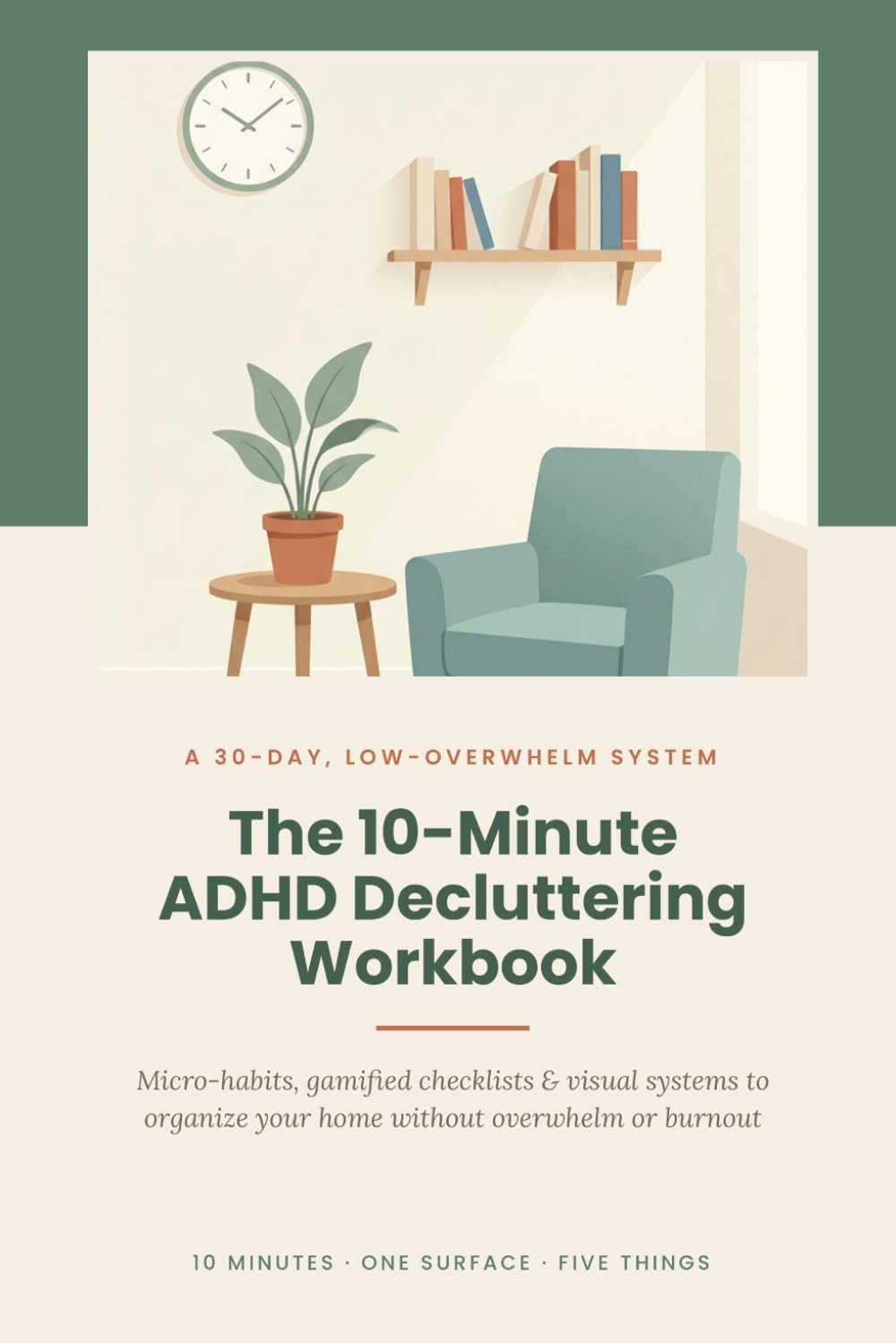 The 10-Minute ADHD Decluttering Workbook: Micro-Habits, Gamified Checklists, and Visual Systems to Organize Your Home Without Overwhelm or Burnout