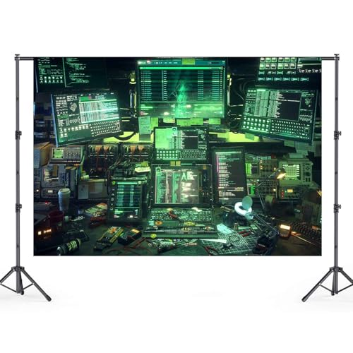 Fondo tecnológico 7x5 pies para fotografía y eventos miniatura 1