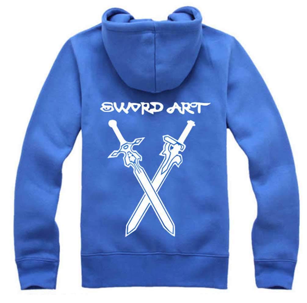 Anime Sword Art Online Kirito SAO bluzy z kapturem kurtka dla dorosłych cosplay zamek kurtka odzież wierzchnia płaszcz