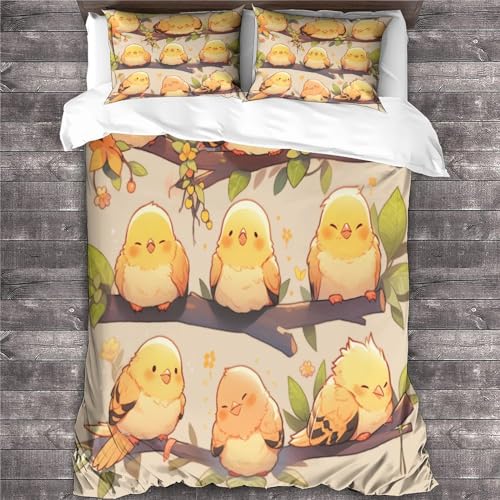 Parure de lit oiseau jaune pour transformer votre chambre en un cocon de nature lumineux