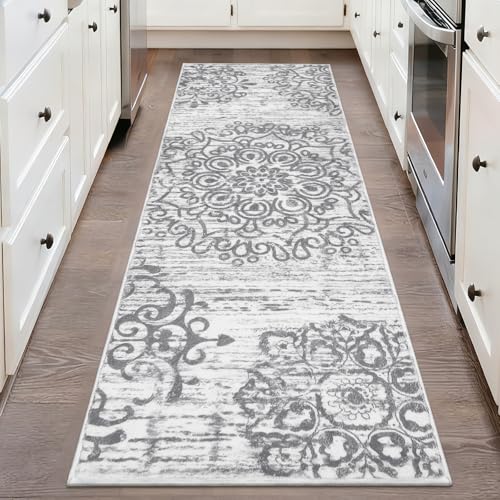 HEBE Hallway Runner Rug 2'x6' Washable Vintage Kitchen Rugs Non Slip Laundry Rug Runner Distressed Boho Floor Carpet Runners for Hallways Entryway Laundry Room Kitchen Bathroom
