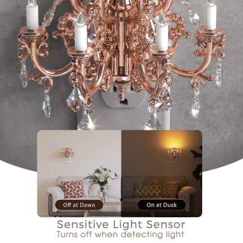 Image of Briignite Chandelier Night Light Plug in, LED Night Lights Plug into Wall with Dusk to Dawn Light Sensor, Dimmable Nightlight Plug in, 3000K Soft White for Bathroom Bedroom Hallway Kitchen, 2 Pack