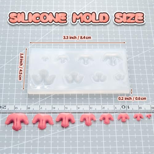 Image of Nuvretk 8 Cute Silicone Molds for Needle Felting - Cat Nose Shapes for Stuffed Animals, DIY Crafts, and Accessories (Garfield)