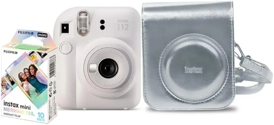 Kit Câmera Instax Mini 12 com pack 10 fotos Spray Art e Bolsa Spray Art