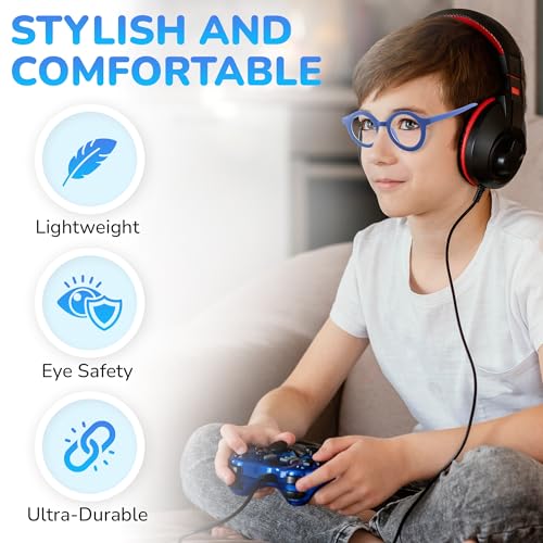 Image of Yogo Vision Kids Blue Light Blocking Glasses for Girls and Boys Anti Glare Computer Glasses School Work Eyewear