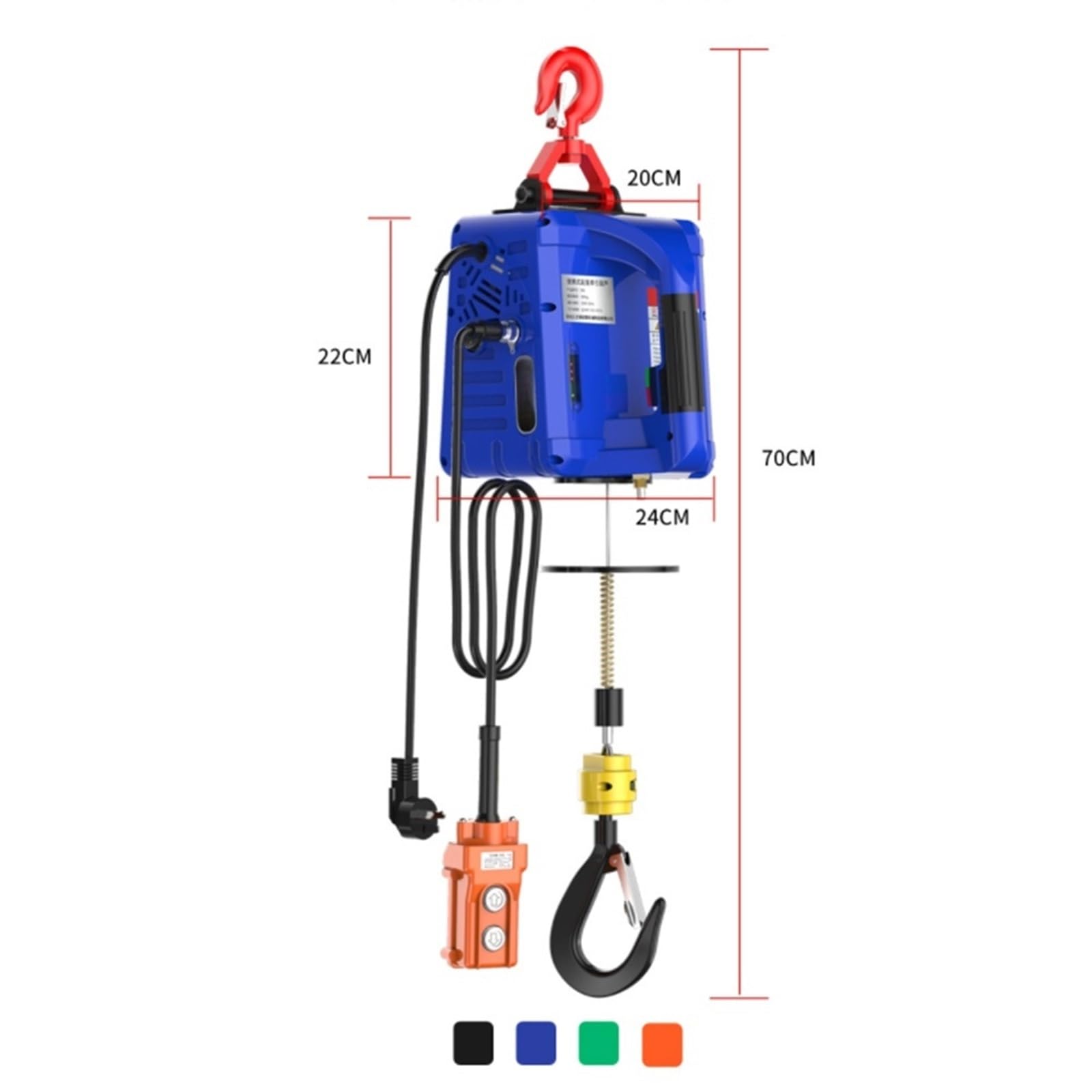 Wciągnik łańcuchowy Wciągnik Elektryczny Przenośna Elektryczna Wciągarka Ręczna Blok Trakcyjny Lina Stalowa Podnoszący Holownicza 220 V/110 V(200kg 3 in 1)