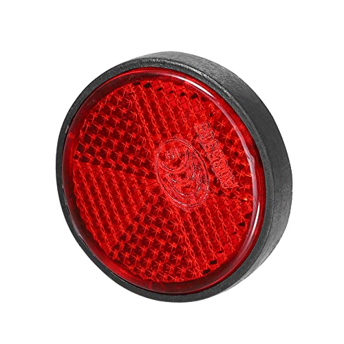 Image of X AUTOHAUX Round Rear Reflectors Screw on for Cars Trailer Motorcycle | Red, 44mm, Safety spoke reflective gate posts reflector, for Trucks Boat Bicycle Bike, 8 Pcs