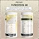 Vegan Protein VANILLE - V-Protein 4K Blend, 750g | Unglaublich lecker & cremig | Aus Sonnenblumen, Soja, Hanfsamen & Kürbiskernen | Pflanzliches Eiweißpulver mit 81% Eiweiß