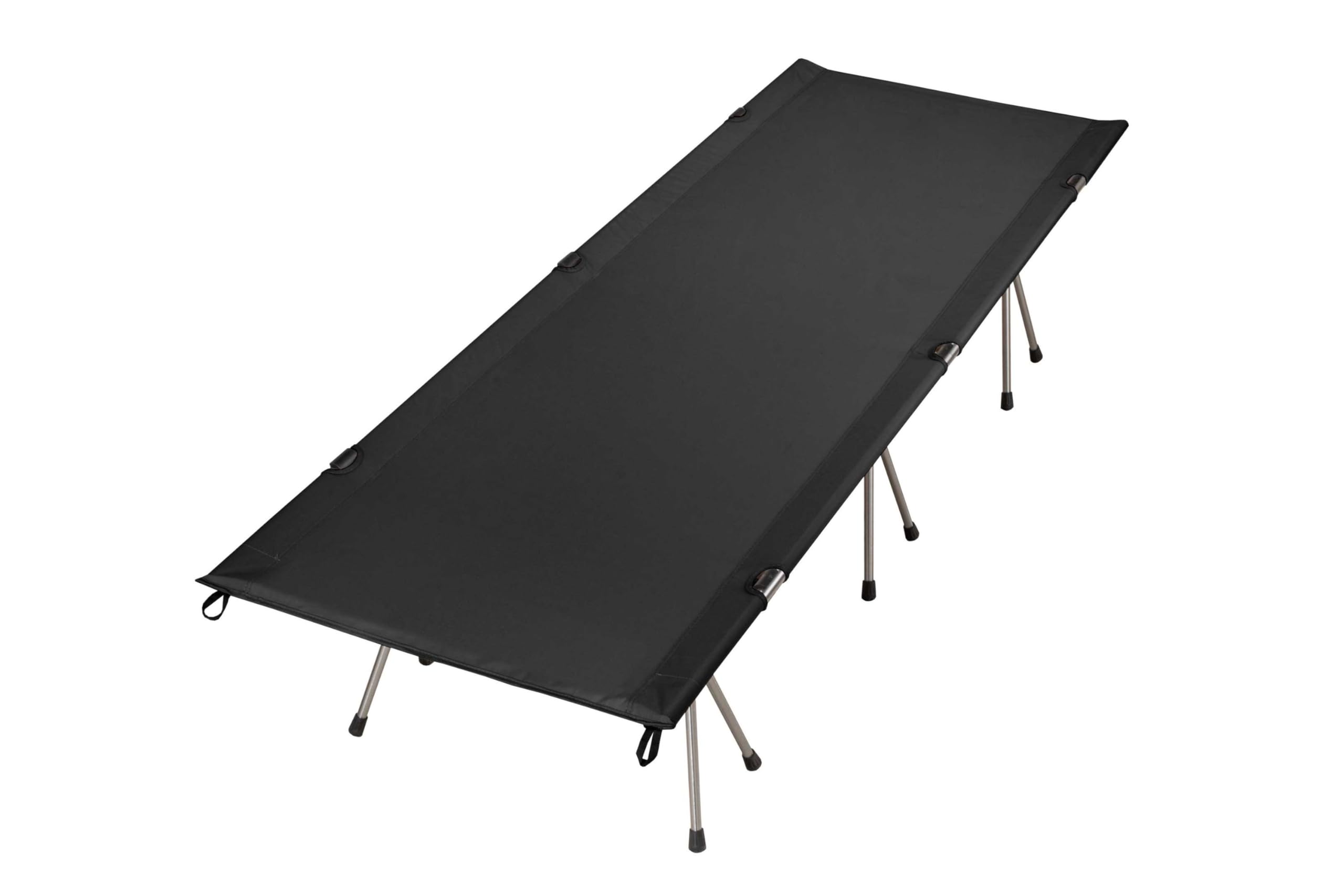 XL Feldbett, bis 150 kg belastbar, Aluminiumgestell, mit Transporttasche, stabil & leicht, für Camping, Gäste & Outdoor, schwarz