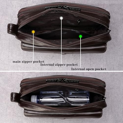 Image of Leather Clutch Purse Wallet Men Wrist Bag