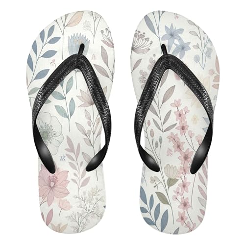 Burbuja Pastel Floral Flip Flops for Women Men, Soft Thong Sandals Rubber Slippers for Pool Beach Essentials