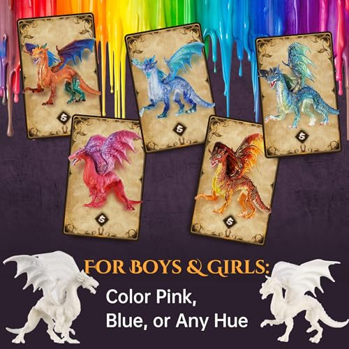 Image of SOLDAY Painting Dragon Toys Kits for Kids Arts and Crafts Ages 3 6 5 7 9 12 Boys Girls to Make Your Own Paintable Figurines Dragon Birthday Party Supplies - 2 Dragons | Painting dragon figurines, Arts & Crafts set for ages 3-12, Paintable craft kits for Girls, Crafts activities, Party favor