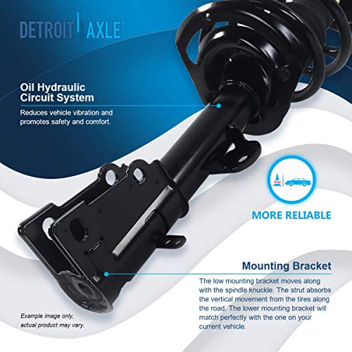 Image of Detroit Axle - Front Struts for 2008 2009 2010 Dodge Grand Caravan Chrysler Town & Country, 2 Struts with Coil Spring Replacement Suspension Ready Strut Shock Assembly