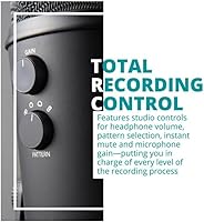 Vista 4 de Paquete de micrófono USB Yeti azul con auriculares, micrófono de brazo y filtro pop para micrófonos de transmisión y grabación (4 artículos)