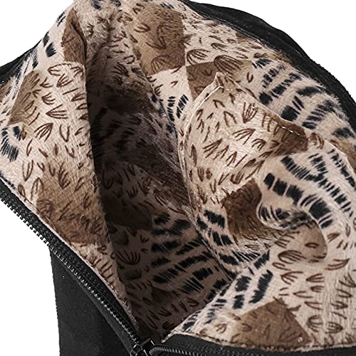 Gicoiz Womens Elegant Block High Heeled Ankle Cuff Chelsea Boots3