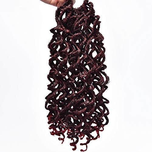 FQNing 150Strands/Lot Goddess Locs Curly Crochet Hair Ombre Realistic No Mess No Itch Faux Locs Crochet Hair Extensions 12inch T1B/Bug