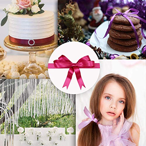 Trimming Shop 25mm Double Sided Satin Ribbon 25 Metres Roll, 100% Polyester Craft Ribbon for Gift Wrapping Bow Making, Sewing - Image 4
