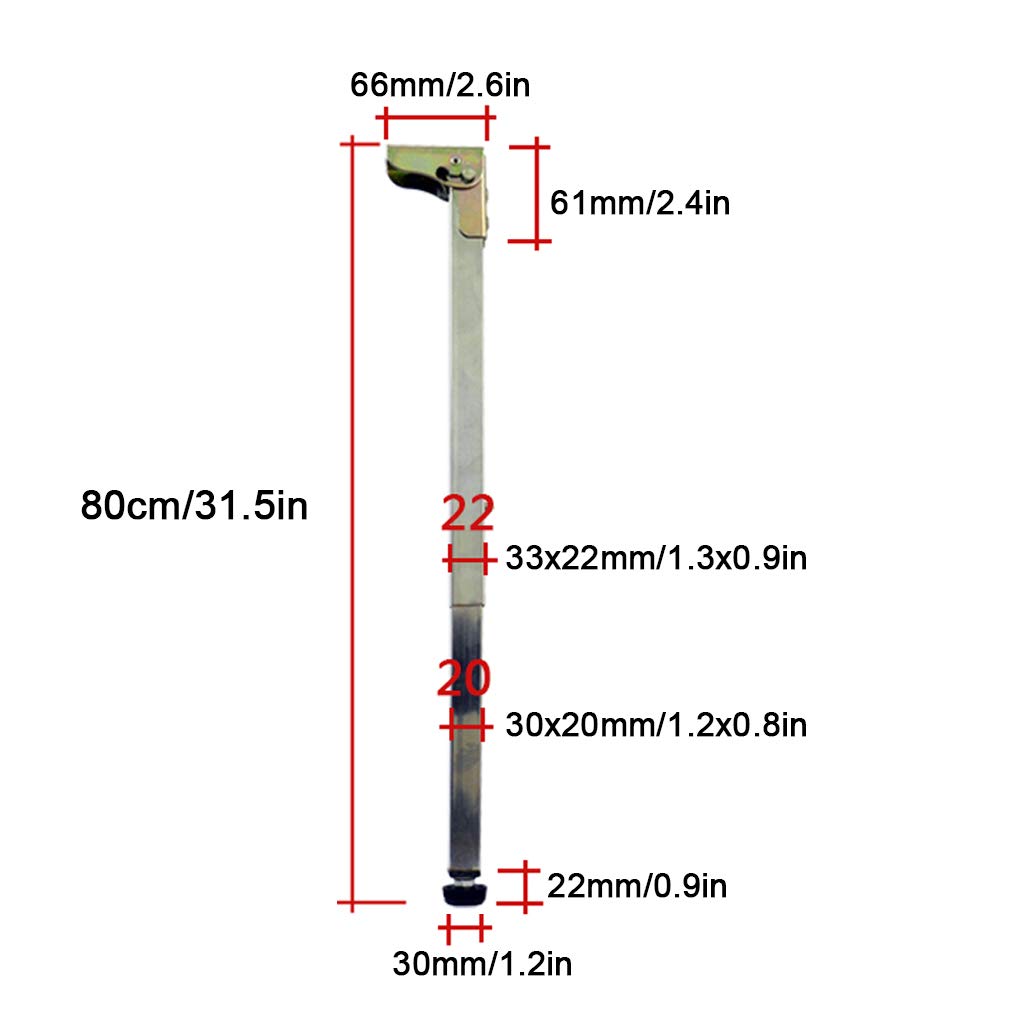 Pieds de Table de Meubles de Bricolage en Acier Inoxydable Réglable,Télescopique Pliable Pieds de Bureau de Bar,pour Tables de Salle À Manger,Armoire,50-130cm,avec Vis (80cm/31.5in)