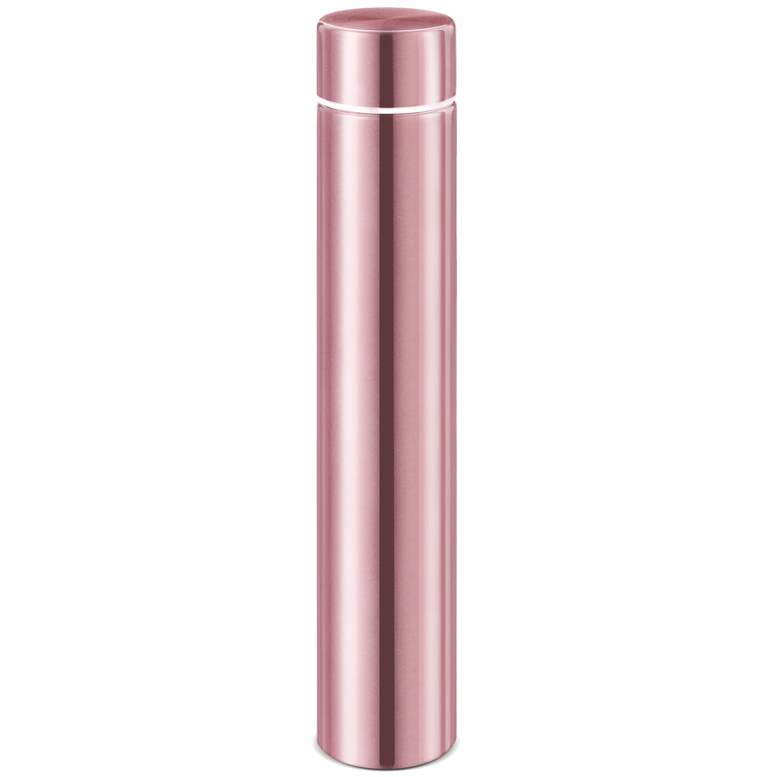 Photo 1 of Vesici 1 Pack Slim Water Bottle 8.8 oz Small Stainless Steel Purse Compact Insulated Water Bottles Camping Travel Backpack Pocket Flask for Car Cold Coffee Tea (Rose Gold)