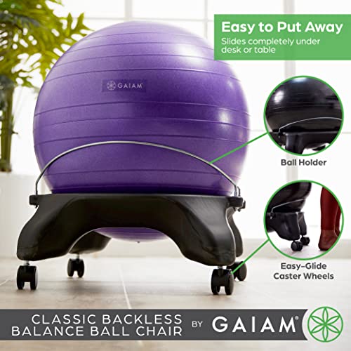 Gaiam Classic Backless Balance Ball Chair, Charcoal by Gaiam - Image 7