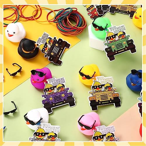 image for Sratte 120 Pcs Duck Tags with Rubber Ducks, Ducks Bulk with Tags for D