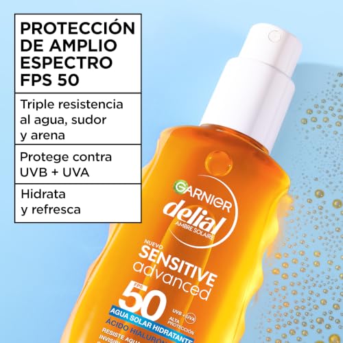 Garnier Delial Sensitive Advanced Agua Solar Hidratante FPS 50, 150ml