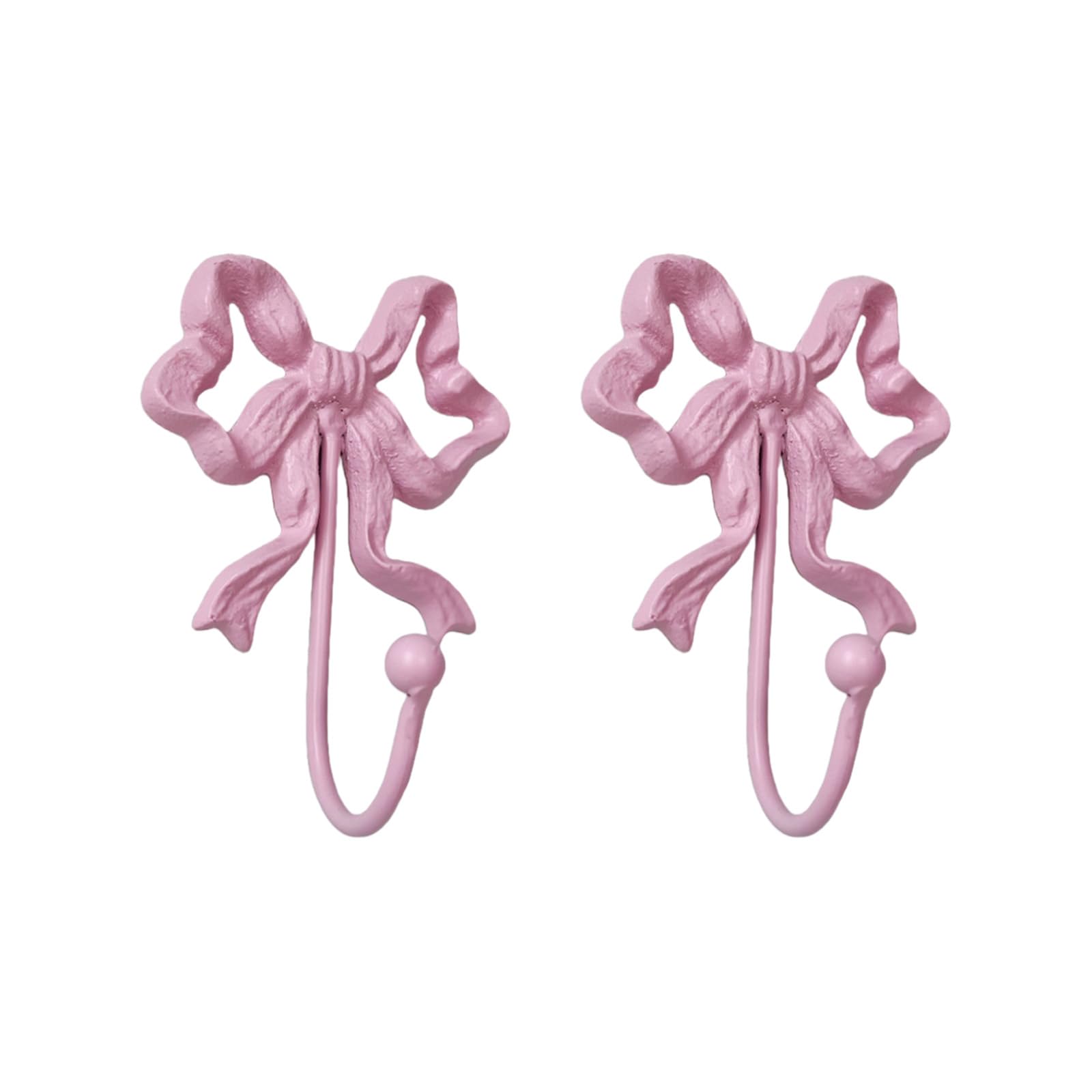 Uqezagpa Of 2 Compact Cast Iron Bow Hooks for Space Saving Organization in Closet Kitchen Decorative Wall Hook