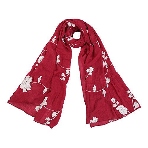 TrendsBlue Premium Elegant Lace Floral Embroidered Scarf Wrap2