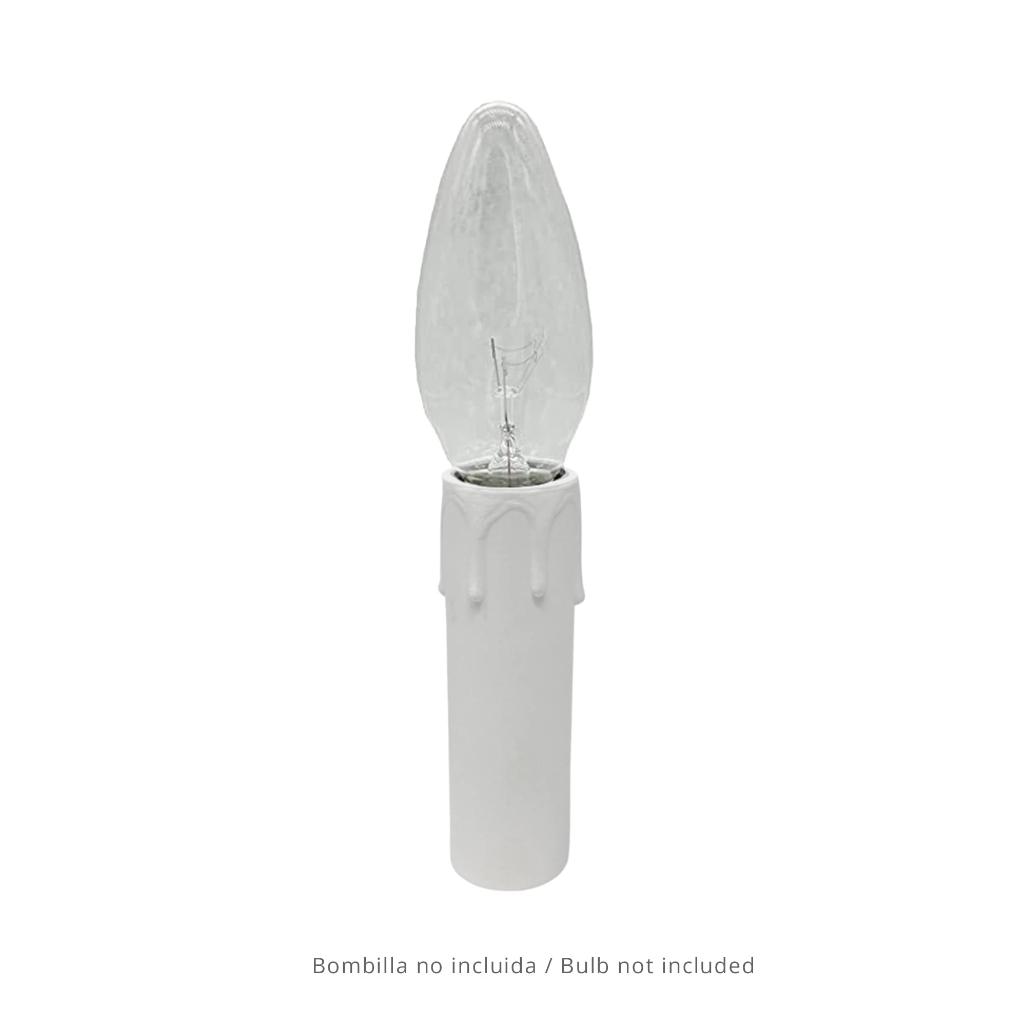 Pack 3 portalámparas casquillo E14 Blanco para soporte de vela | Soporte Portavelas Gotas Decorativo | Ideal para decorar Lámparas araña chandelier | Fabricación Italiana