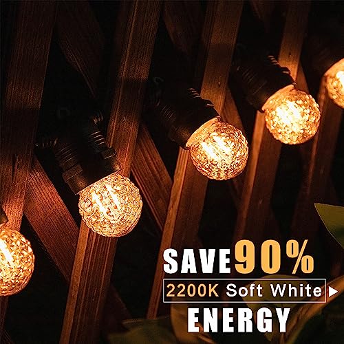 Grensk G40 E26 Amber Small Led Light Bulbs,1W Small Edison Bulb,10 Watt Incandescent, Low Watt Decorative Light Bulbs 2200K Warm White Pineapple Shaped For Outdoor Light Strings,Non-Dimmable,Glass,2-Pack thumb #1