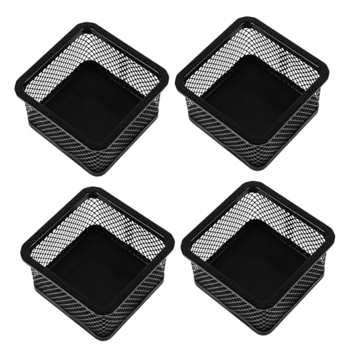 FONDOTIN 4pcs Metal Mesh Clip Holder Stylish Desktop Storage Organizer for Office School Supplies Snacks and Study Essentials